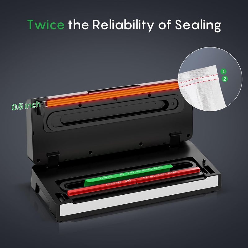 Fresko Vacuum Sealer Machine with Automatic Bag Detection, Double Heat Seal, Compact Food Sealer, Easy to Use, Starter Kit - Image 5